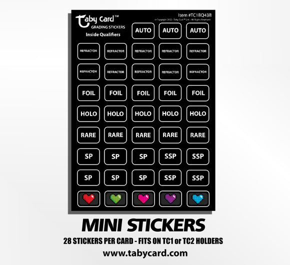 TC1 Taby Card™ Inside Qualifiers 430 pc. Grading Stickers! x10 Sticker Cards #TC1BQ43B