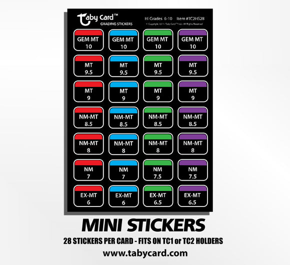 Taby Card™ TC2 280 pc. High Grade(s) Sticker Set! x10 Sticker Sheets