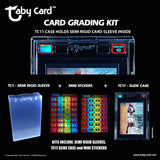 Taby Card™ 10 Pc. CARD GRADING KIT includes Slide Cases, Semi Rigid Card Sleeves, Mini Stickers Sheets