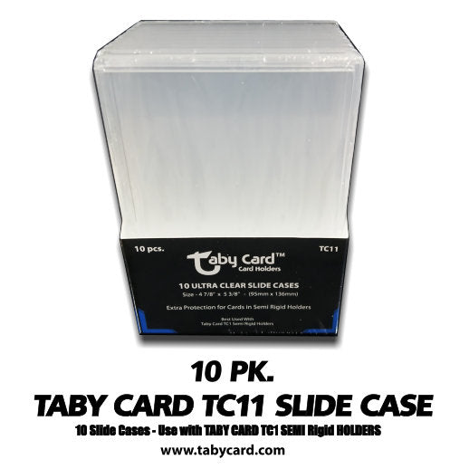 10 pk. Taby Card™ TC11 Acrylic Slide Case - Holds Large Size Semi Rigid Card Sleeves