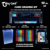 Taby Card™ 10 Pc. CARD GRADING KIT includes Slide Cases, Semi Rigid Card Sleeves, Mini Stickers Sheets