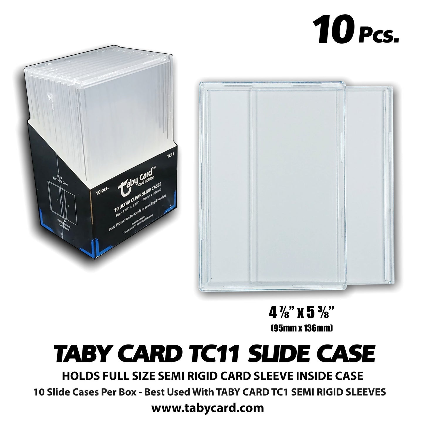 Taby Card™ 10 Pc. CARD GRADING KIT includes Slide Cases, Semi Rigid Card Sleeves, Mini Stickers Sheets