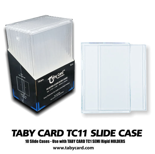10 pk. Taby Card™ TC11 Acrylic Slide Case - Holds Large Size Semi Rigid Card Sleeves