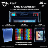 Taby Card™ 30 Pc. CARD GRADING KIT includes Slide Cases, Semi Rigid Card Sleeves, Mini Stickers Sheets
