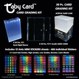 Taby Card™ 30 Pc. CARD GRADING KIT includes Slide Cases, Semi Rigid Card Sleeves, Mini Stickers Sheets