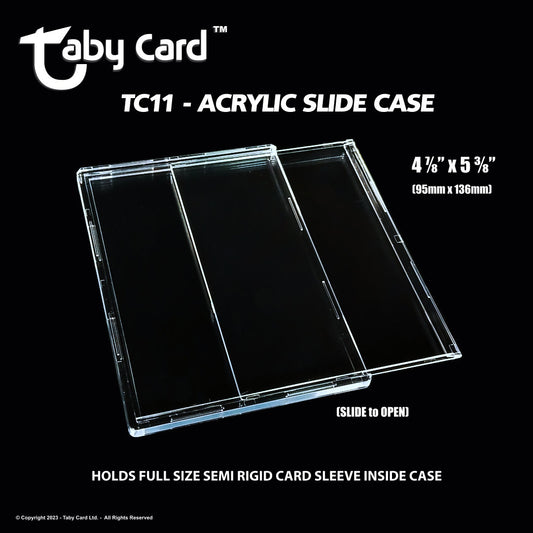 10 pk. Taby Card™ TC11 Acrylic Slide Case - Holds Large Size Semi Rigid Card Sleeves