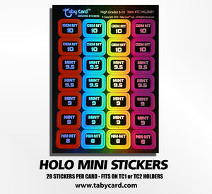 HOLO Mini Stickers - 10 x High Grades Black Variation Taby Card™ #TC1HG28BH (280)