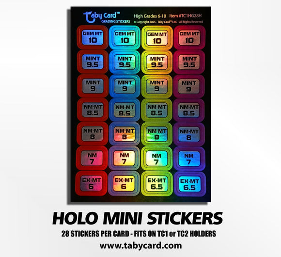 HOLO Mini Stickers - 10 x High Grades Taby Card™ #TC1HG28H (280)