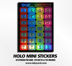 HOLO Mini Stickers - 10 x Low Grades Taby Card™ #TC1LG28H (280)