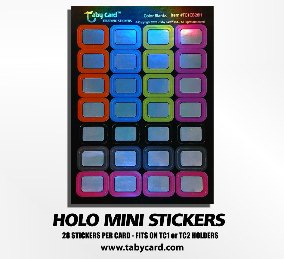HOLO Mini Stickers - 10 x Write-ON Color Blanks Taby Card™ #TC1CB28H (280)