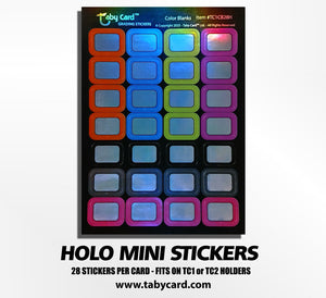 HOLO Mini Stickers - 10 x Write-ON Color Blanks Taby Card™ #TC1CB28H (280)