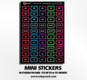 Taby Card™ Mini Stickers - Low Grade Qualifiers 500 pc. Sticker Set 50 each x10 Cards #TC1GQ50B