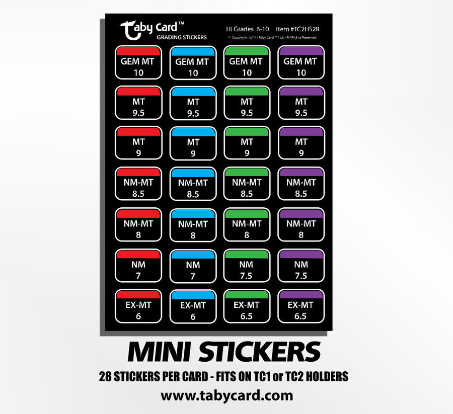 Taby Card™ TC2 280 pc. High Grade(s) Sticker Set! x10 Sticker Sheets