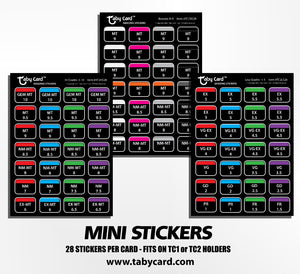 Full Set Black 252 pc. Taby Card™ TC2 Grading Stickers! x9 Sticker Cards Low/High/Booster