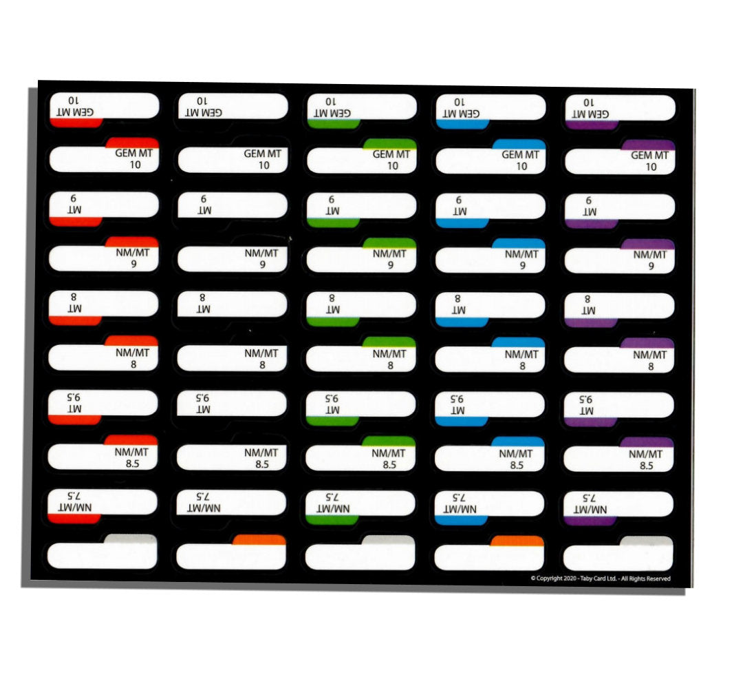 Taby Card™ TC2 Semi Rigid Card Holders  50 Count Pack (Pre-Grading Stickers Included)