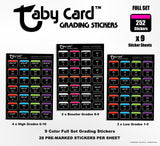 Full Set Black 252 pc. Taby Card™ TC2 Grading Stickers! x9 Sticker Cards Low/High/Booster