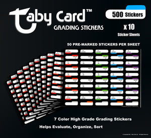 Taby Card™ 500 pc. TC2 Card Grading Sticker Set! 10x sheets, 50 stickers per sheet