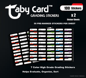 Taby Card™ 100 pc. TC2 Card Grading Sticker Set! x2 sheets, 50 stickers per sheet