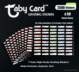 Taby Card™ 2500 pc. TC2 Card Grading Sticker Set! x50 sheets, 50 stickers per sheet